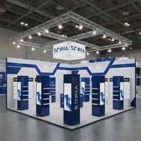 Stand d'exposition personnalisé 10*10 pieds avec logo imprimé, structure en aluminium et tissu tendu pour toile de fond d'expo