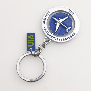 Porte-clés personnalisé UIA métal 3D avion en relief modèle porte-clés avion de ligne civil de luxe cadeau Ukraine International Airlines - Product Image 4