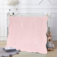 Manta bordada para meninas, cor rosa, macia, crianças, bordados, cobertor, bordados, bordados, acolchoado, 36 "x 46"