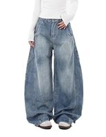 Jean Baggy Personnalisé Coupe Ample Jambe Large avec Poches en Coton Doux – Confort Décontracté, Athlétique, Streetwear Vintage, Chaud et Confortable pour le Quotidien