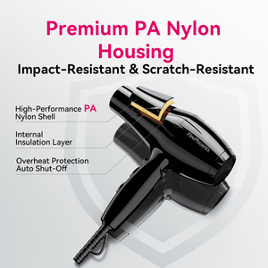 Asciugacapelli a Ioni Negativi FirePhoenix 8101X con Motore BLDC 23000RPM 2150-2400W, Asciugatura Rapida e Bassa Rumorosità <span class=keywords><strong>per</strong></span> <span class=keywords><strong>Capelli</strong></span> <span class=keywords><strong>Crespi</strong></span> - Product Image 6