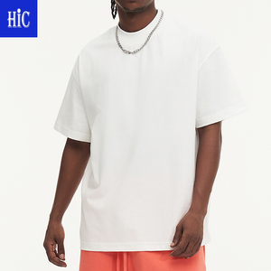 เสื้อยืด HIC Custom ผู้ชาย 280 กรัม พิมพ์โลโก้ ผ้าฝ้าย 100% เสื้อยืดไซส์ใหญ่ ดีไซน์เรียบง่าย เสื้อยืดโอเวอร์ไซส์ ผู้ชาย - Product Image 1