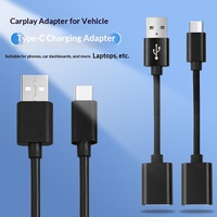 Câble adaptateur OTG CarPlay en stock, directement de l'usine, USB-A vers USB-C, câble de données haute vitesse en tressé pour clé USB/souris