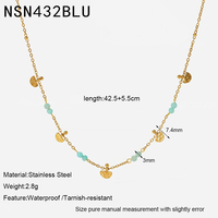 Collar con Colgante de Piedra Natural Martillada, Chapado en Oro de 18K, Acero Inoxidable N&S, Joyería Bohemia Única para Mujer