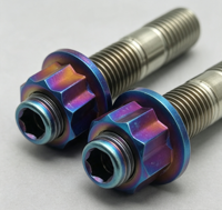 Boulon de moyeu de roue automobile en alliage de titane Gr5, goujon de roue de voiture M16x1.5 45mm bleu-violet brûlé, fixation en titane usinée CNC pour voitures