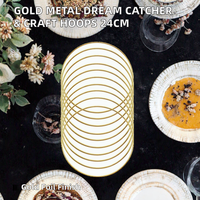 BUFAN Anneaux attrape-rêves modernes en fer, cercles en feuille d'or, créations en macramé, fournitures artisanales pour Thanksgiving