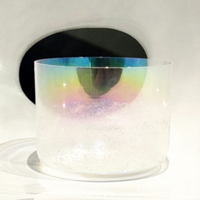 Q're Alchemy Bol chantant en cristal de quartz transparent blanc 432Hz/440Hz Fréquence Bol sonore en cristal pour la méditation de guérison