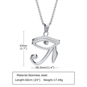 Collana di <span class=keywords><strong>protezione</strong></span> oro 18K oro antico simbolo egitto in acciaio inossidabile Cz collana pendente occhio di Horus - Product Image 6
