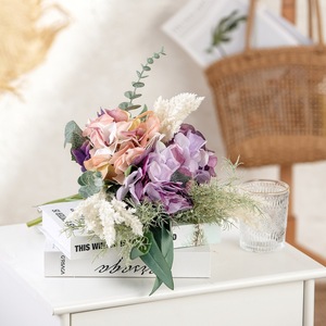 Bouquet d'hortensias artificiels rose, violet et blanc, décoration d'intérieur, accessoires de mariage MW99554 - Product Image 1