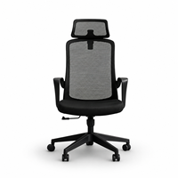 Chaise de bureau ergonomique en maille à dossier haut avec appui-tête réglable et soutien lombaire, chaise pivotante pour tâches de bureau