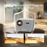 Proyector Inteligente Android BYINTEK U14 Full HD 1080P 750 ANSI Enfoque Automático Compatible con 4K WiFi 6 Cine en Casa Smart TV Proyector para Juegos