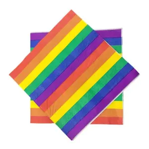 Guardanapo de arco-íris estampado personalizado popular para festa