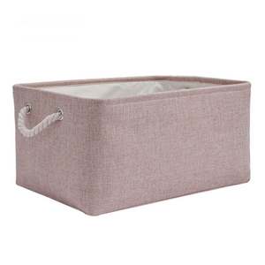 Panier de rangement en tissu de coton et de lin en gros d'usine, jouets pour bébé, articles divers, boîte de rangement pliable - Product Image 6