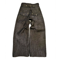 Jeans Oversize Homme avec Boucle Arrière Personnalisée, Jean Vintage Fashion Japonais en Denim Selvedge, Coupe Ample et Décontractée, en Denim Brut
