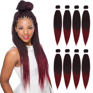 2 in 1 2x3x 4x Spetra Pre Stretched 24 Zoll Easy Braids Ombre Ez Braids Jumbo Pack Free stress Flechthaar Usd Synthetisches Haar