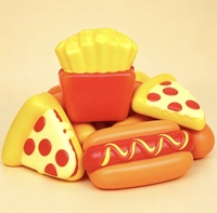 Pelota Antiestrés de Espuma PU con Forma de Pizza, Hot Dog y Papas Fritas, para Publicidad, Promoción y Reducción del Estrés