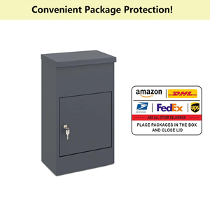 Caja de paquetería independiente moderna para exteriores, caja de entrega bloqueable y resistente a la intemperie hecha de metal robusto para uso comercial en el hogar - Product Image 4