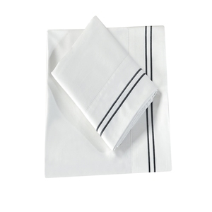 Set di <span class=keywords><strong>Lenzuola</strong></span> per Hotel RANCHO Bianche Ricamate, Certificate OEKO-TEX, Misura Queen/King, Lussuoso Set di 4 Pezzi in Microfibra - Product Image 3