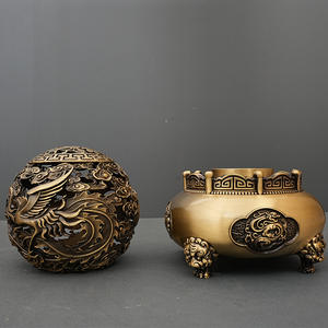 Figura Decorativa de Feng Shui Tradicional de Latón Tallado Jiuzhuan Qiankun, Artesanía Metálica de Escritorio, Adorno Creativo para Decoración del Hogar - Product Image 2