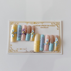 เล็บ<span class=keywords><strong>ปลอม</strong></span>คริสตัลหนาเจลนิ่มขนาด US เล็บ<span class=keywords><strong>ปลอม</strong></span>ทำด้วยมือหรูหราพลอยเทียม10ชิ้น - Product Image 2