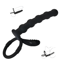 Anneau pénien en silicone pour couples, perles anales, jouets sexuels, étanche IPX7, BDSM, double pénétration, masseur de prostate, 8 perles, périnée