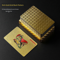 Cartes à Jouer de Luxe Épaissies en PVC Imperméable avec Feuille d'Or Lavables pour Fêtes Familiales, Jeux de Table et Loisirs Intérieurs
