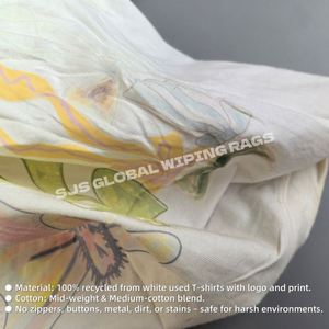 Trapos de Algodón Ecológicos Blancos Impresos para Limpieza Industrial, Suaves y Reutilizables - Product Image 4