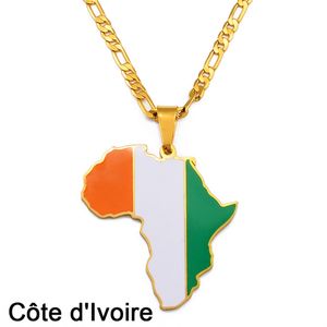 Collar con colgante de <span class=keywords><strong>mapa</strong></span> de África, joyería de Hip-hop, Ghana, nigeriano, Guinea, Senegal, Guinea, Guinea y Guinea - Product Image 2