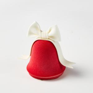 <span class=keywords><strong>Red</strong></span> Bell Shaped bánh mousse sô cô la với Apple Jam Điền và trắng fondant Bow cho Giáng sinh bán buôn - Product Image 6