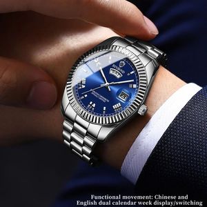 Montre Binbond 7012 0733 B0733 pour homme, montre à quartz dorée, luxe, bracelet en acier inoxydable, étanche, montre-bracelet pour homme - Product Image 4