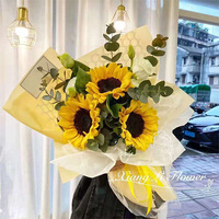 Kertas Pembungkus Bunga Warna Solid Matte Transparan Tahan Air Minimalis Korea untuk Perlengkapan Buket Florist