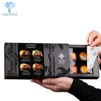 Caja de Embalaje Personalizada con Cajón Deslizante Negro para Sushi, Postres, Galletas, Chocolate y Alimentos