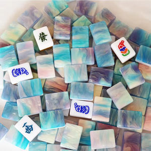 Ensemble de tuiles de mahjong américaines de luxe, thème plage, Côte Corallienne, 30 mm, 166 pièces, en acrylique marbré et nacre, 2, 3 ou 4 couches - Product Image 3