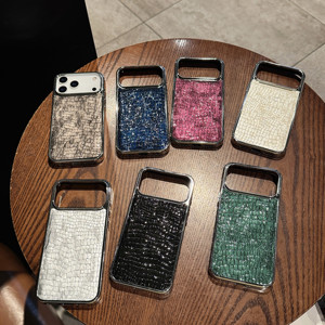 <span class=keywords><strong>Coque</strong></span> de téléphone tendance effet crocodile brillant et plaqué pour <span class=keywords><strong>iPhone</strong></span> Air 17 16 15 14 13 12 <span class=keywords><strong>11</strong></span> Pro Max – <span class=keywords><strong>Coque</strong></span> rigide électroplaquée - Product Image 1