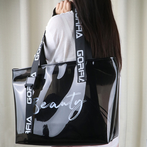 New Style Fashion Waterproof 2-in 1 <b>Clear</b> PVC Shopping Tote <b>Bag</b> Lightweight Large Capacity Portable Travel Shoulder <b>Bag</b> - Product Image 2