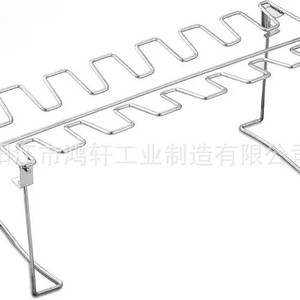 Grille à poulet en acier inoxydable avec plateau 44,5x16,2x2,8 cm pour barbecue extérieur, cuisson et pâtisserie - Product Image 3