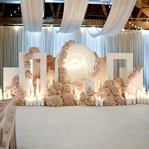 Factory Customized Acrylic PVC White Acrylic Stage <strong>Stand</strong> Wedding Decor <strong>Backdrop</strong> <strong>Stand</strong> for Wedding Events Decoration - Product Image 1