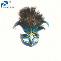 Costume de Cosplay Vénitien en Plastique, Masque de Fête en Plume d'Autruche pour Décoration de Noël