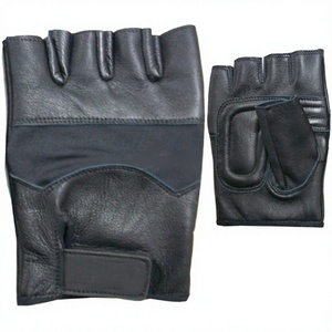 Gants de musculation pour la gym, demi-doigts, en cuir, antidérapants, avec sangle de poignet réglable, unisexe, USA - Product Image 1