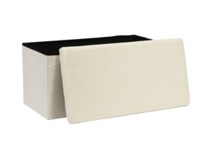 Repose-pieds moderne <span class=keywords><strong>pliable</strong></span> en tissu velours blanc pour salon, idéal pour appartement - Product Image 5