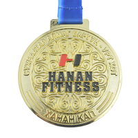 Médaille en métal 3D de haute qualité personnalisée, mignonne et magnifique, plaquée or, avec ruban, pour la Mongolie MDFBF Hanan Fitness