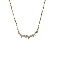 Collier Pendentif en Zircon Cubique Forme Sourire Classique Éclatant, Argent Sterling 925, Diamant CZ Scintillant
