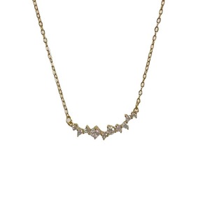 ブリリアントクラシックスマイルシェイプキュービックジルコニアペンダントネックレス925スターリングシルバーブリンブリンブリンダイヤモンドCZネックレス - Product Image 4