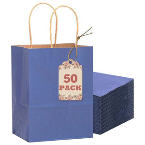 High Quality Colored Paper <b>Bag</b> Kraft Gift Packaging <b>Bag</b> With Twist Paper Handles - Product Image 1