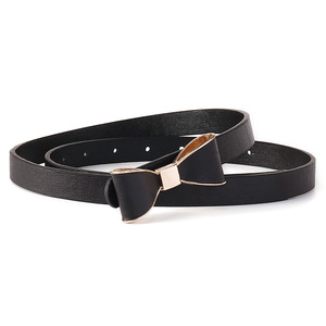 Cinturón de cuero PU con lazo para mujer, hebilla fina de aleación, color caramelo, para vestido, accesorio de moda de verano - Product Image 5