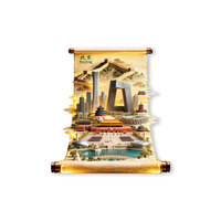 Aimant de réfrigérateur en métal gaufré, souvenir culturel touristique de Pékin, ornement de maison, cadeau pour la famille et les amis