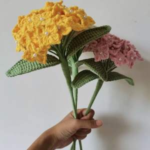 Flor de Crochet Hecha a Mano, Tejida, Artificial, de Hortensia <span class=keywords><strong>Macrophylla</strong></span> Individual, Decoración para el Hogar, para el Día de San Valentín - Product Image 6