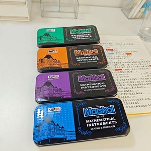 Nhà Máy Bán buôn văn phòng phẩm 9 cái toán học Bộ hình học toán học bộ của người cai trị và la bàn với hộp thiếc - Product Image 1