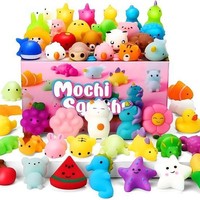 Ensemble de jouets moelleux Kawaii Mochi, mini animaux, fruits, océan, jouets à presser en TPR, jouets anti-stress, cadeaux de fête, cadeaux d'anniversaire pour enfants, boîte cadeau