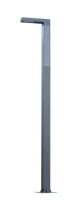 Poteau d'éclairage solaire vertical intégré 100W avec panneau cylindrique en silicium monocristallin et capteur de mouvement PIR à intensité variable